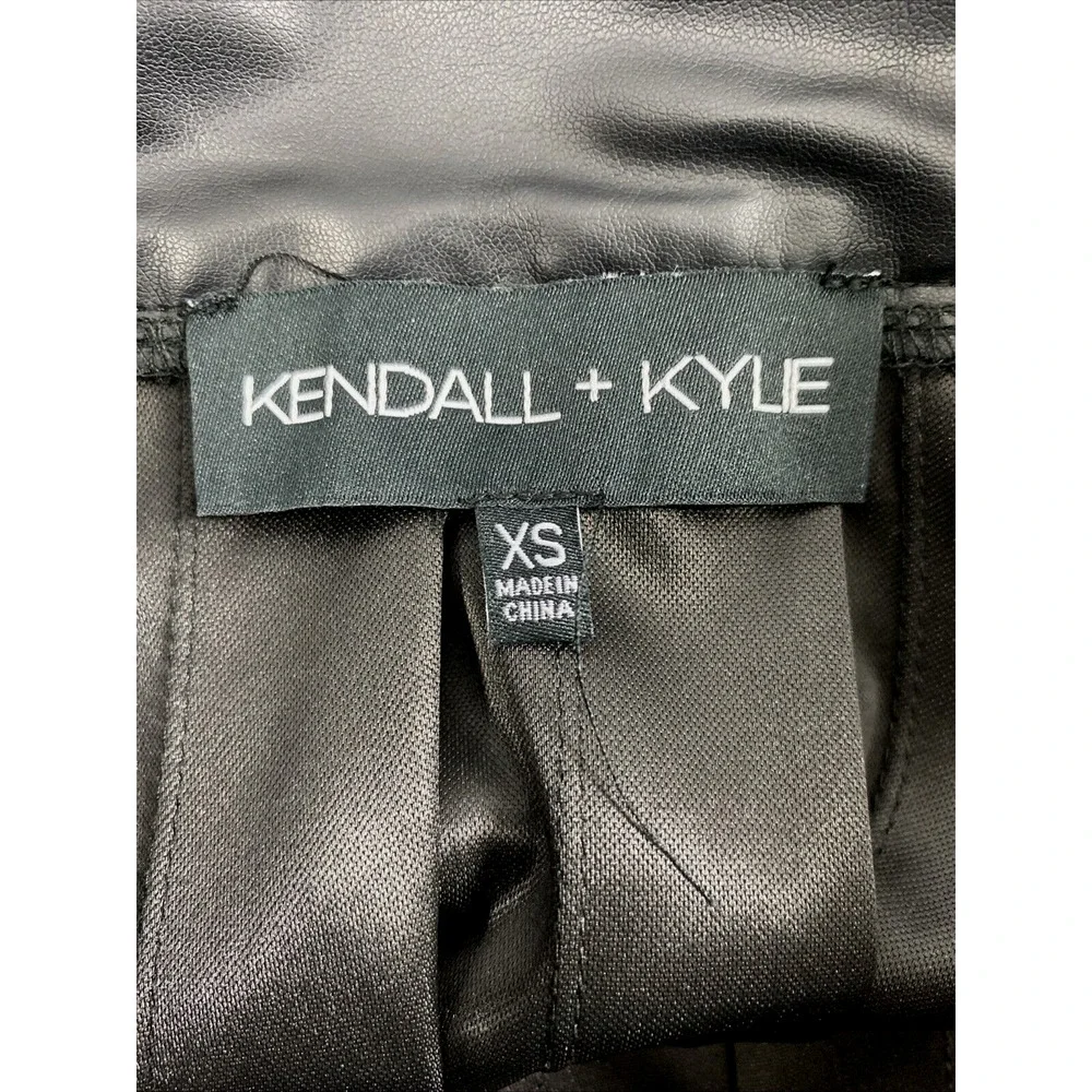 Kendall & Kylie Faux‎ Leather Skirt Womens XS Pleated Black Preppy Goth